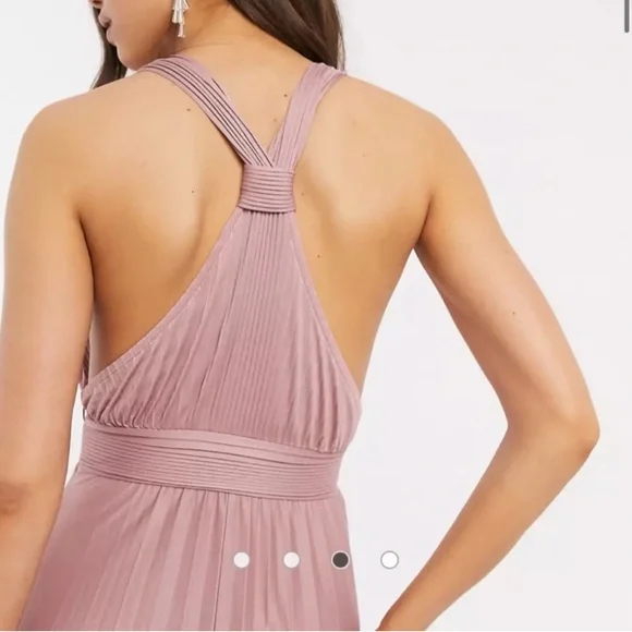 ASOS black plunge neck pleated maxi - Picture 8 of 8